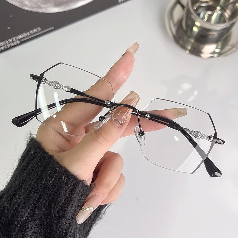 Óculos de Leitura Premium Sem Aro com Luz Azul: Ultraleve, Fashionável, Alta Definição, Antifadiga para Presbiopia