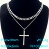 Double-Layer Stainless Steel Cross Pendant Necklaces for Men Metal Chain Religious Design Trendy Jewelry Daily Golden Accessory