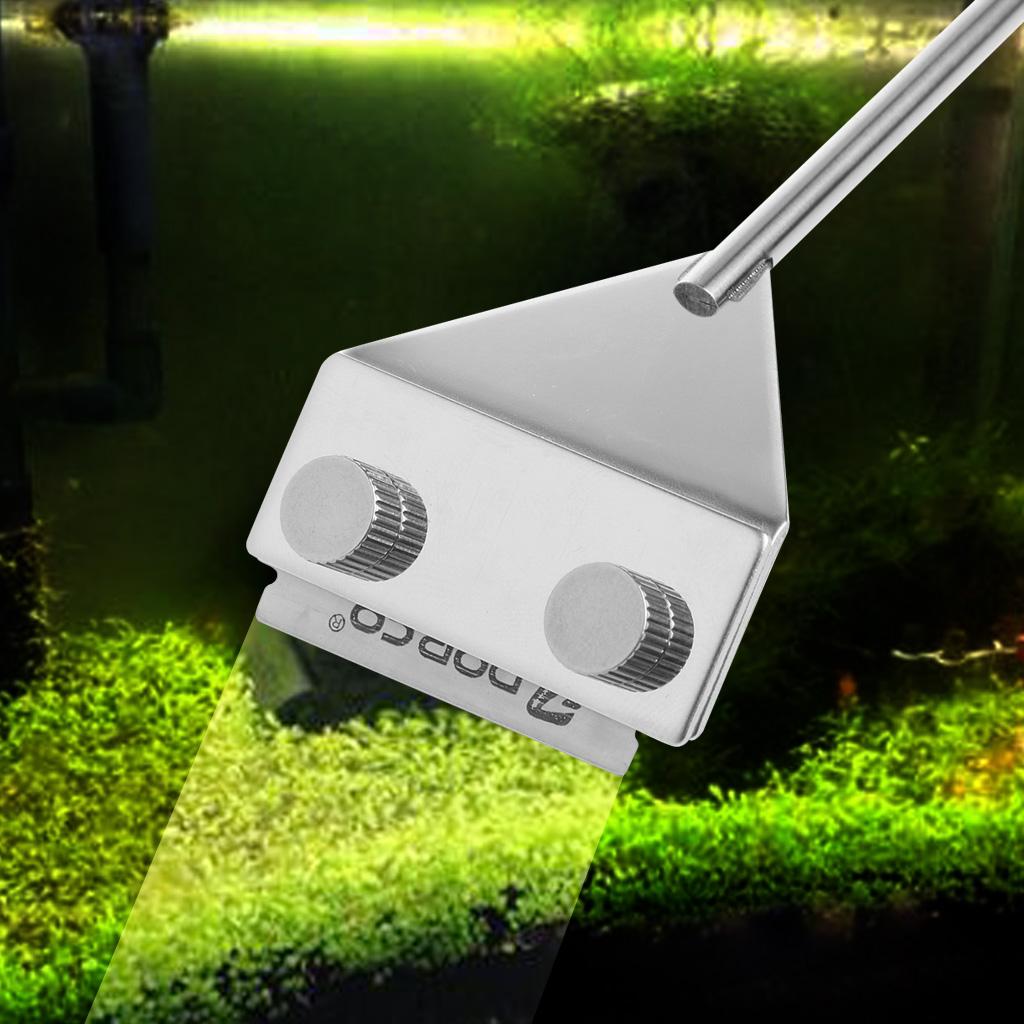 Fish for Tank Scraper Stainless Steel 18in/46cm Aquarium Glass Scrapers Algae-Razor Cleaner with Blade Cleaning Tool Kit