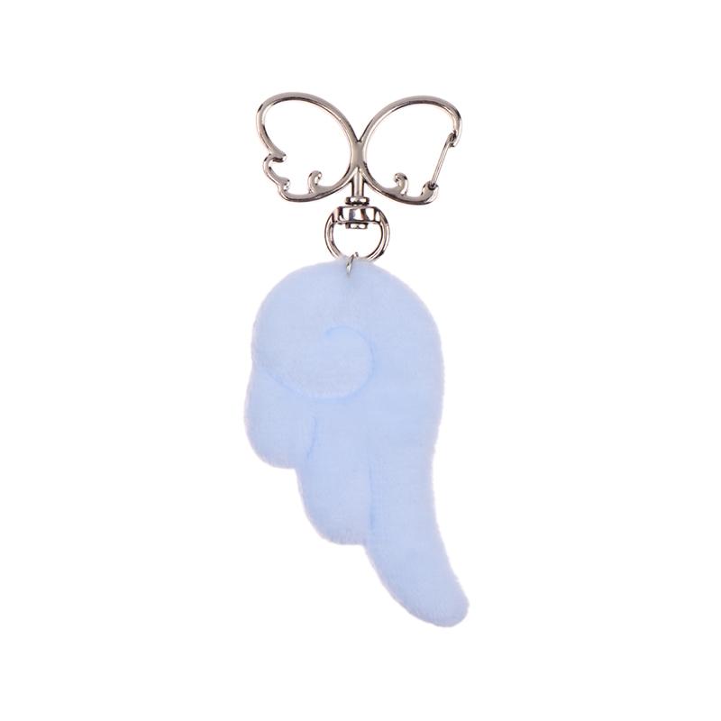 Y2K Sweet Plush Angel Wings Keychain Simple Butterfly Wing Keyring Pendant Bag Charms Backpack Hanging Decoration Couple Gifts