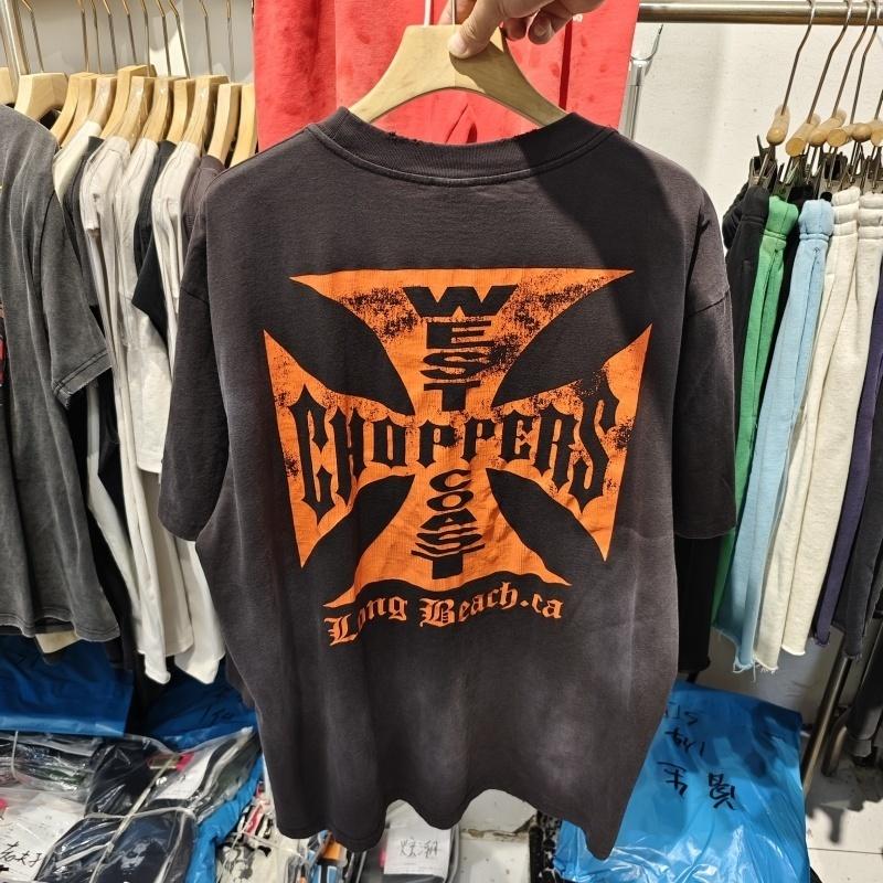 Summer Vintage West Coast Choppers Printed Washing TShirt Women Cotton Breathable Retro Biker Style Loose Fit Casual Streetwear