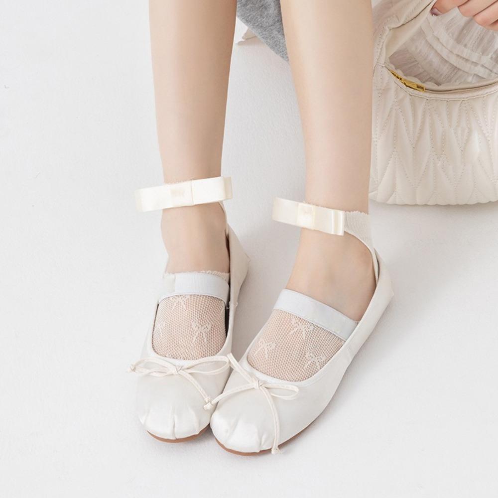 

Bow Short Socks Breathable Hosiery New Invisible Socks Women