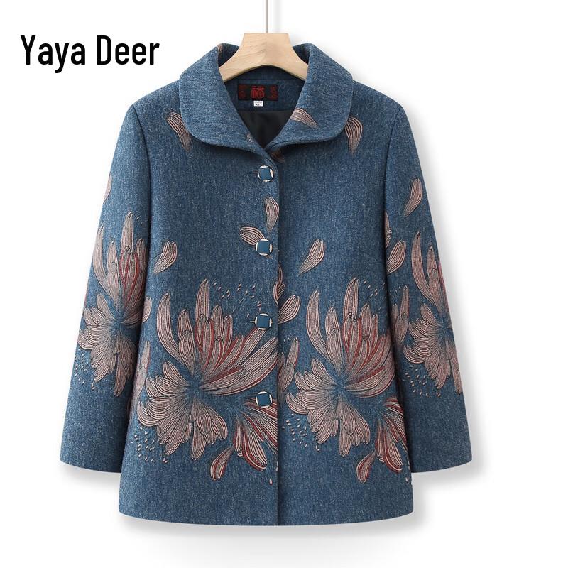

Yalu Women s Lapel Open-Front Autumn Jacket for Seniors 2XL