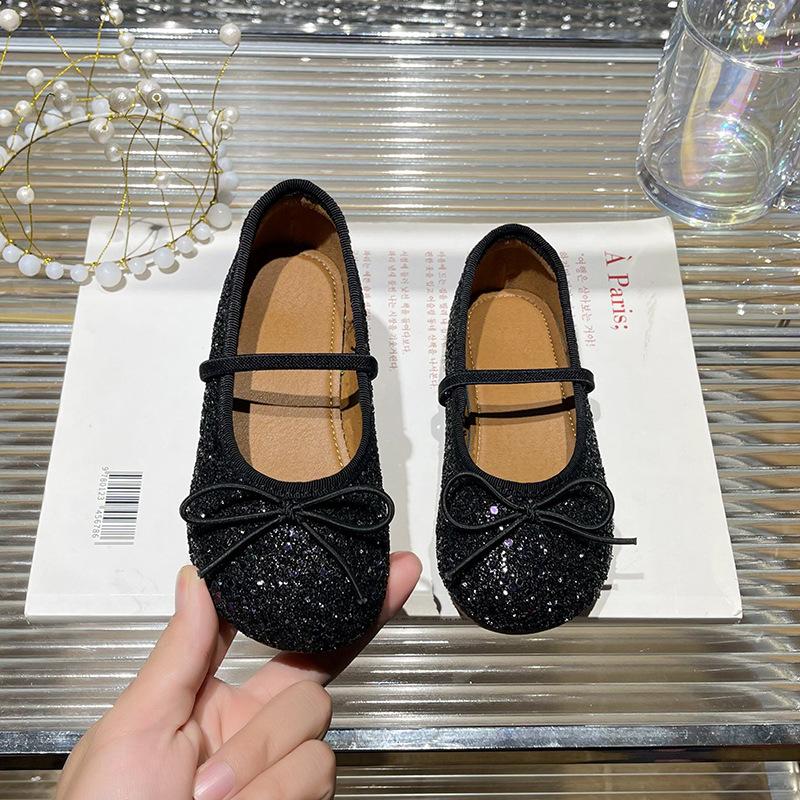 Girls' Princess Shoes 2026 Spring and Autumn Foreign Style Shiny Middle-aged and Older Children's Princess Shoes Versatile Elastic Band Children's