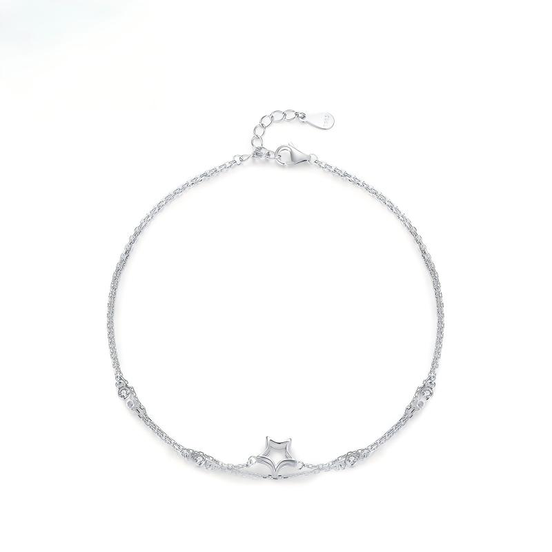 Moissanite 925 Sterling Silver Star Shaped Bracelet Affordable Luxury Niche Bracelet Fashion Versatile Commute Wedding Gift 925 silver