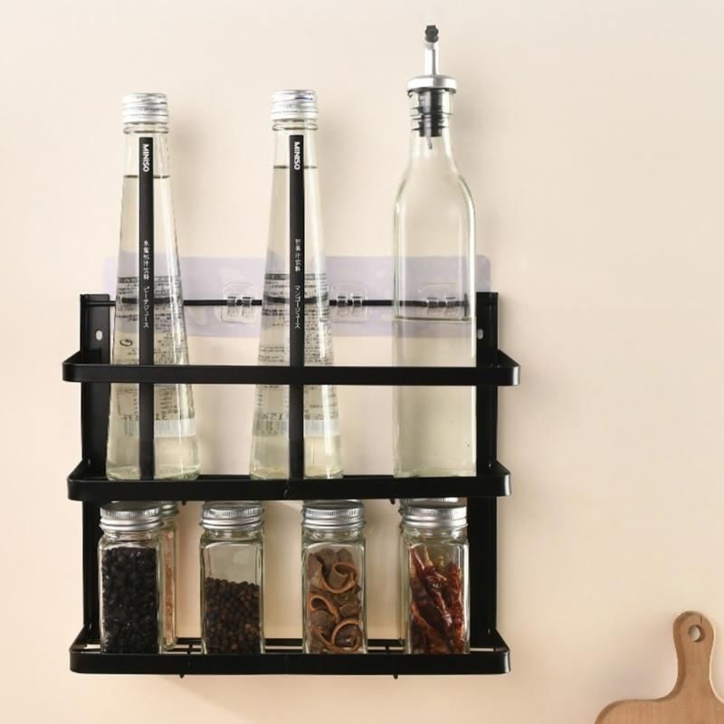 Foldable Over The Door Spices Shelf Large Capacity Rustproof Metal Storage for Small Kitchens