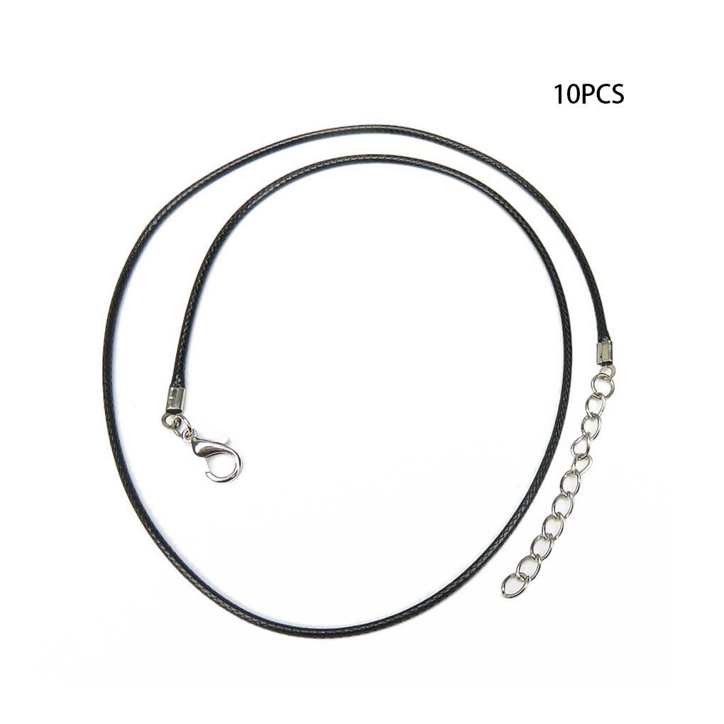 10pcs Wax Rope Extended Chain Necklace Cord Strap with Lobster Clasp for DIY Jewelry Making