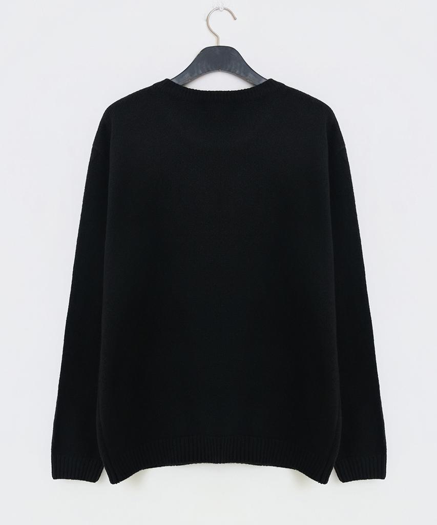 Seuteulaikeu Fine Blend Classic Crew Neck Knit (Black)