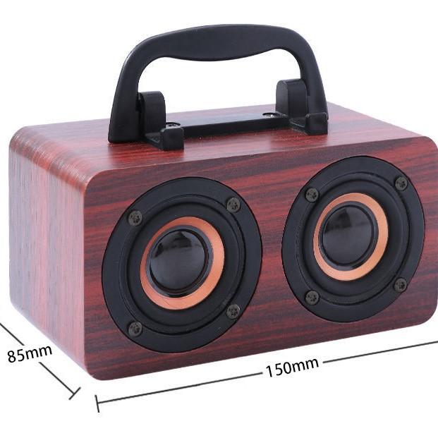 Bluetooth Speaker Retro Wooden Wireless Bluetooth Speaker Portable Music Player for Mobile Phone PC
