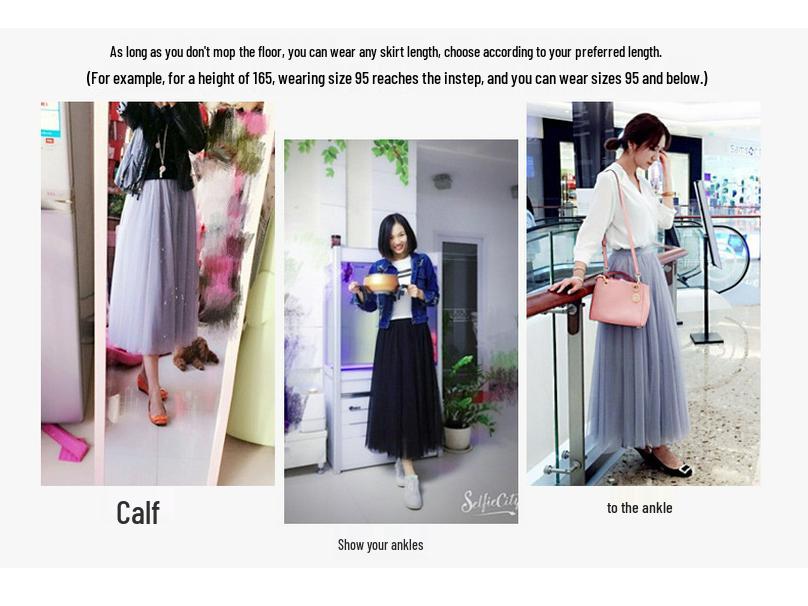 Korean High-Waist Mid-Length Tulle A-Line Skirt - Spring/Summer Pleated Mesh Design