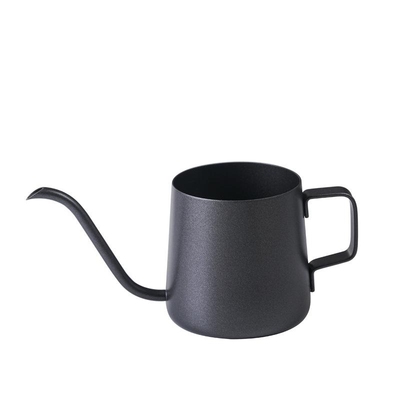 Stainless Steel Hand-brewed Coffee Pot with Graduated Thin Mouth and Thin Mouth Pot Household Wooden Handle with Lid Drip Coffee Utensils