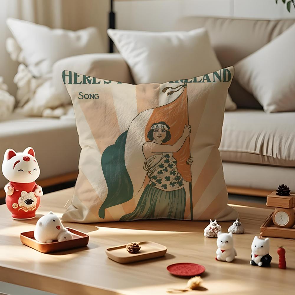 Dutch Windmills & Tulips Cushion Cover Anti-dustmite Pillowcase Invisible Zipper Silky Short Plush Sofa Cushion Cover 30X30cm