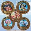 Anime One Piece Luffy Collectible Coins Commemorative Coins Cartoon Chopper Gold-colored Metal Coin Birthday Gift Toy