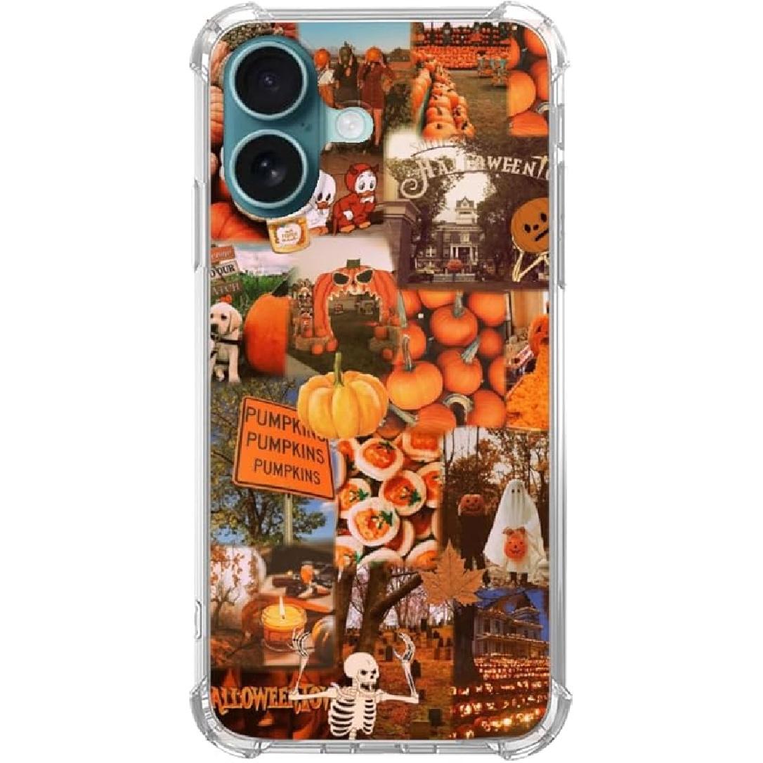 Aesthetic Iconic Painting Art Case Compatible with iPhone 16, Renaissance Old Painting Collage Case for iPhone 16, Cool TPU Bumper Phone Case Cover Orange Fall