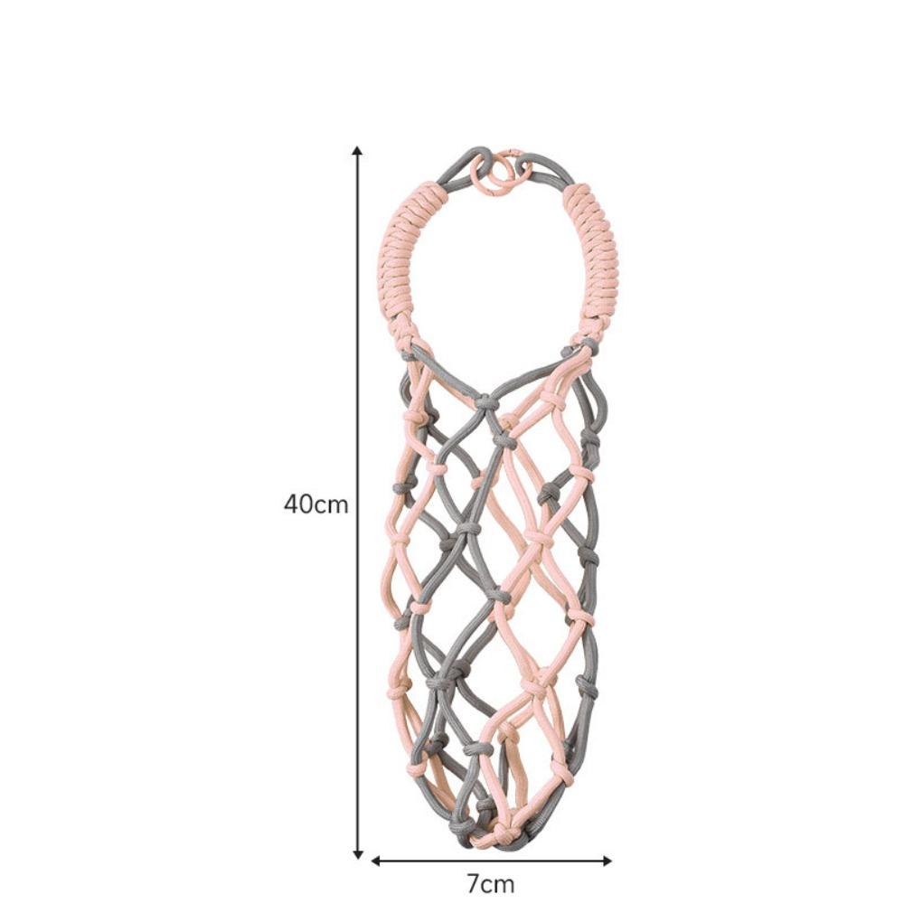 

Cup Cover New Portable Coffee Cup Bag Hollow Out Foldable Woven Net Bag With Buckle Water Bottle Bags рожевий