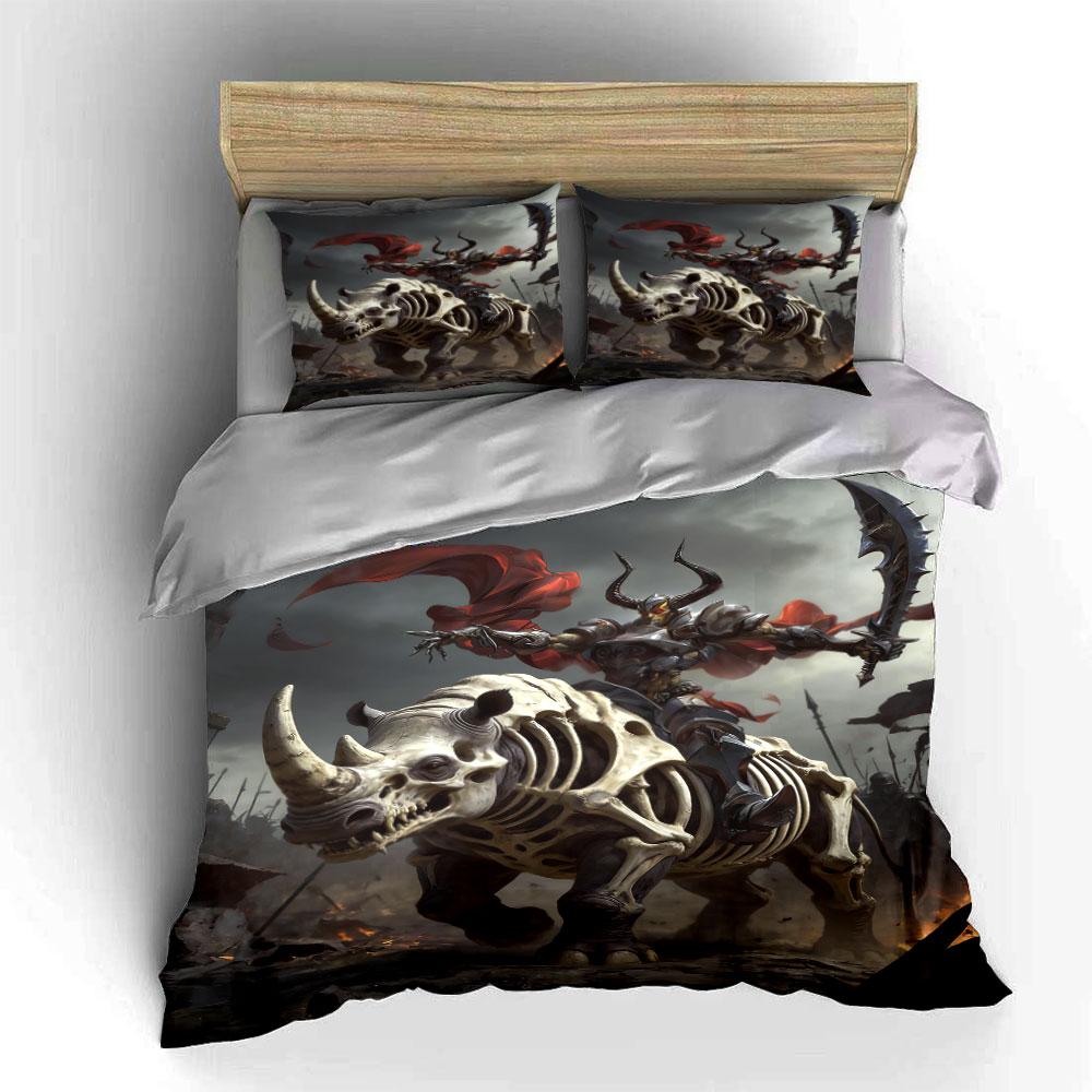 Skeleton beast and warrior. Bedding sets Duvet cover sets Duvet covers Pillowcases(1 * Duvet Cover 2 * Pillowcases, without duvet insert)
