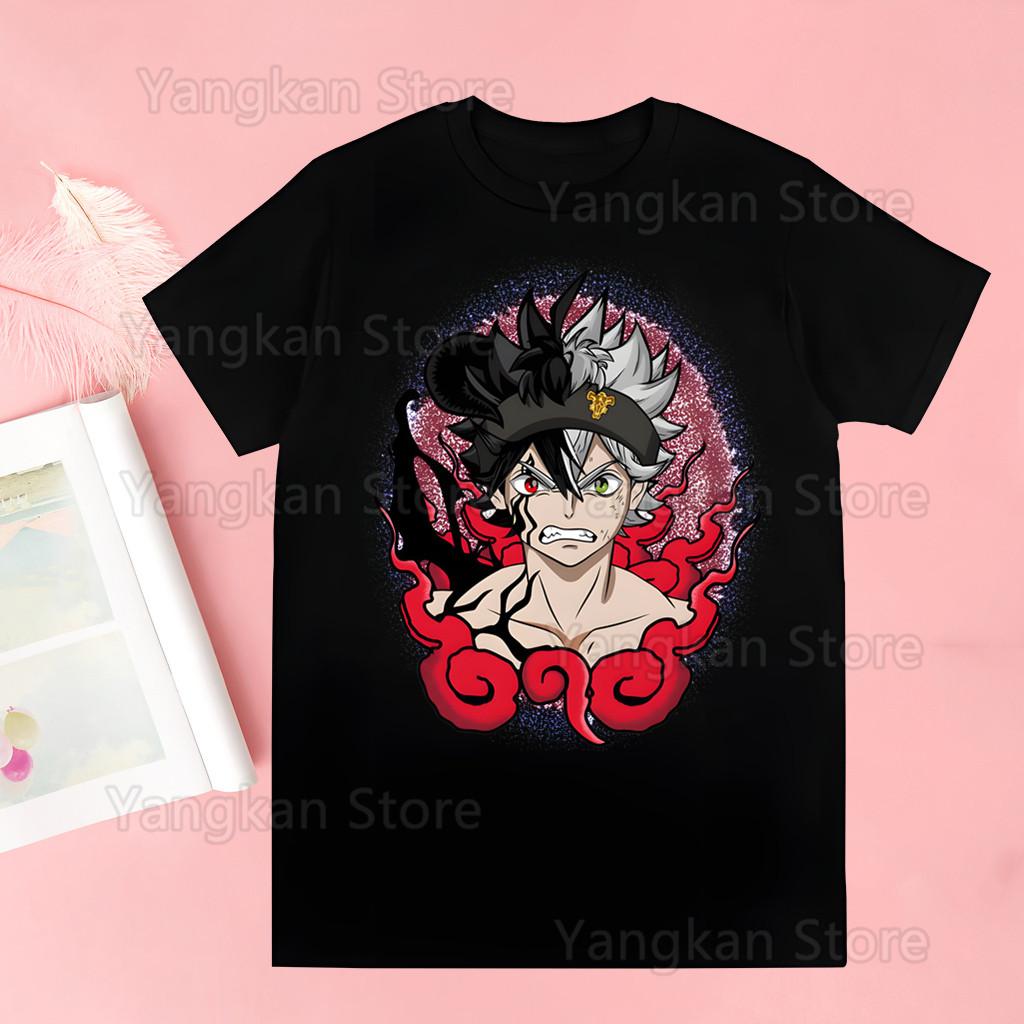Black Clover Anime Manga Asta Yuno Trička Letní Ležérní Vintage O-výstřih Nadměrná Velikost Oblečení pro Pár Streetwear Y2k Topy