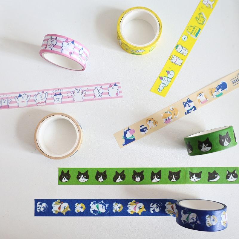 1PC 1.5cmx3m Decor Cute Dog Washi Tape for Craft Journaling Adhesive Masking Tape Stationery