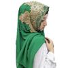 Rhinestone Beaded Chiffon Headscarf: Breathable Sun Protection Muslim Wrap In Ethnic Style