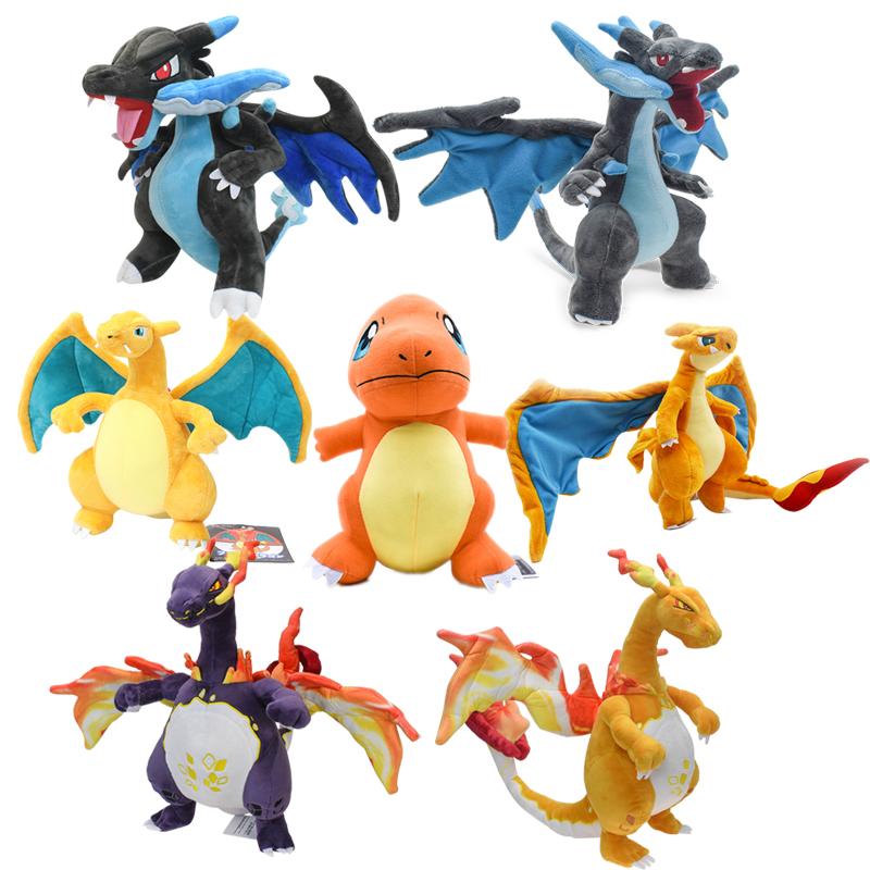 25 Styles Plush Toys Shiny Dragonair Rayquaza Gyarados Charizard Charmander Lycanroc Vulpix Lucario Stuffed Peluche Doll