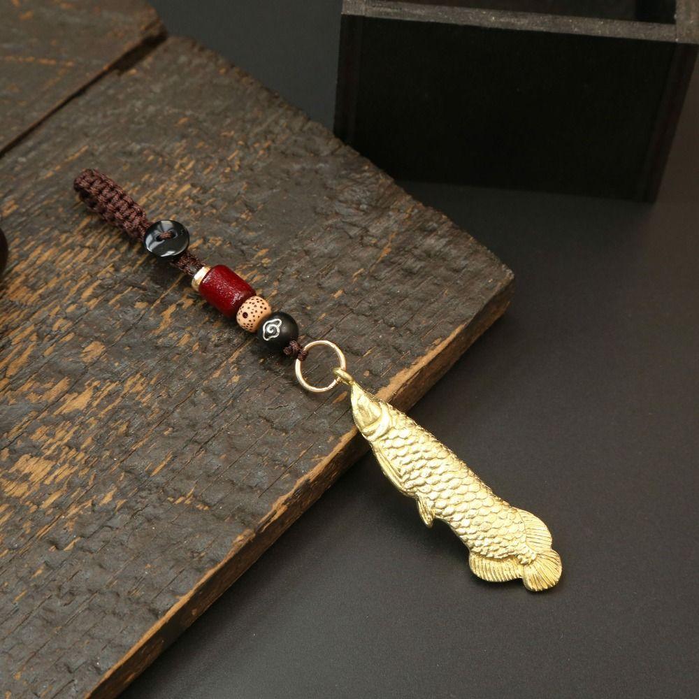 

Metal Retro Charm Brass Fish Charms Fish Car Key Pendant Minimalist Key Pendant Woman C