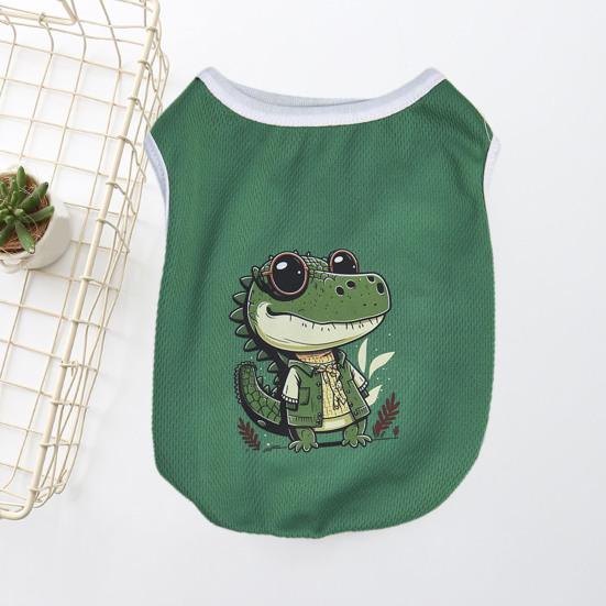 Vestă pentru animale de companie, imprimare cu desene animate, model panda, tricou pentru câini, din poliester, respirabil, haine pentru caini, în aer liber, îmbrăcăminte zilnică