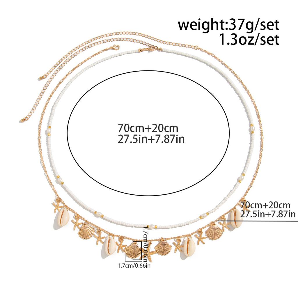 Starfish Shell Waist Belly Chain for Women Summer Beach Sexy Beaded Body Chain Vacation Jewelry Accessories Gift