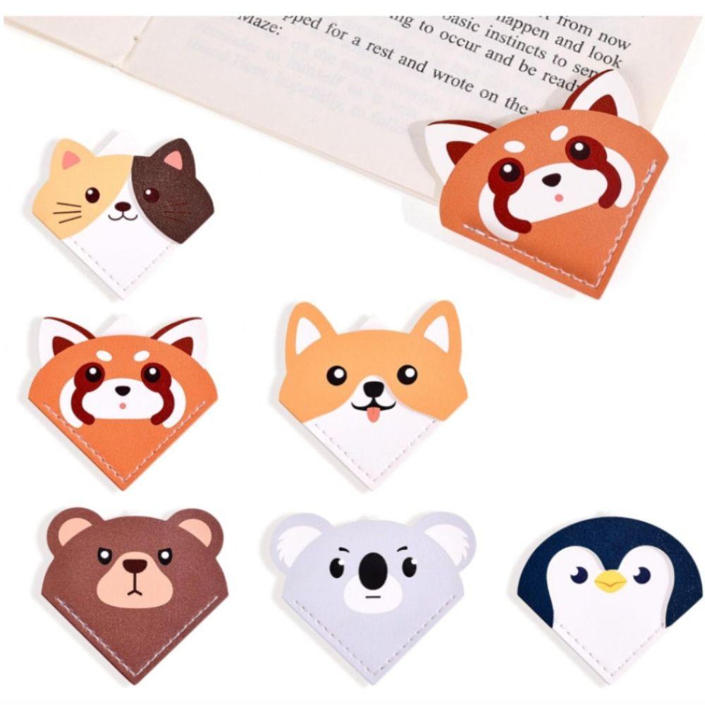 Corner-wrap Book Page Holders Leather Kids Reading Gifts Animal Shaped Bookmark  Book Lovers