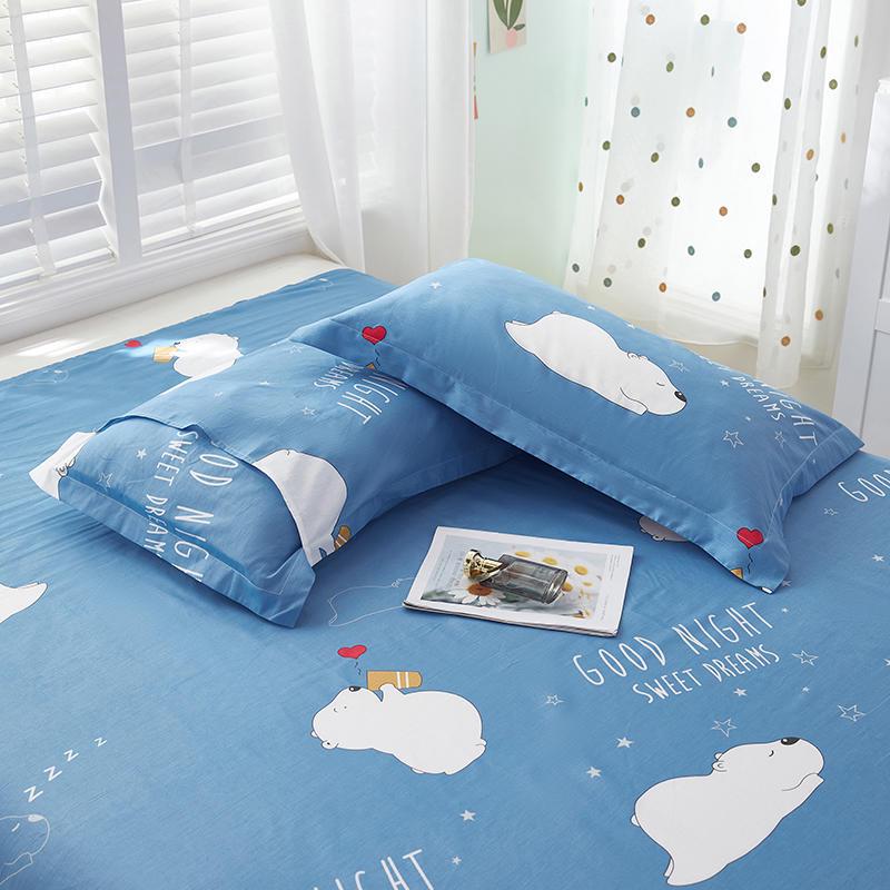 Set of Two 100% Cotton Adult Pillowcases, 48x74cm Standard for Double Bed