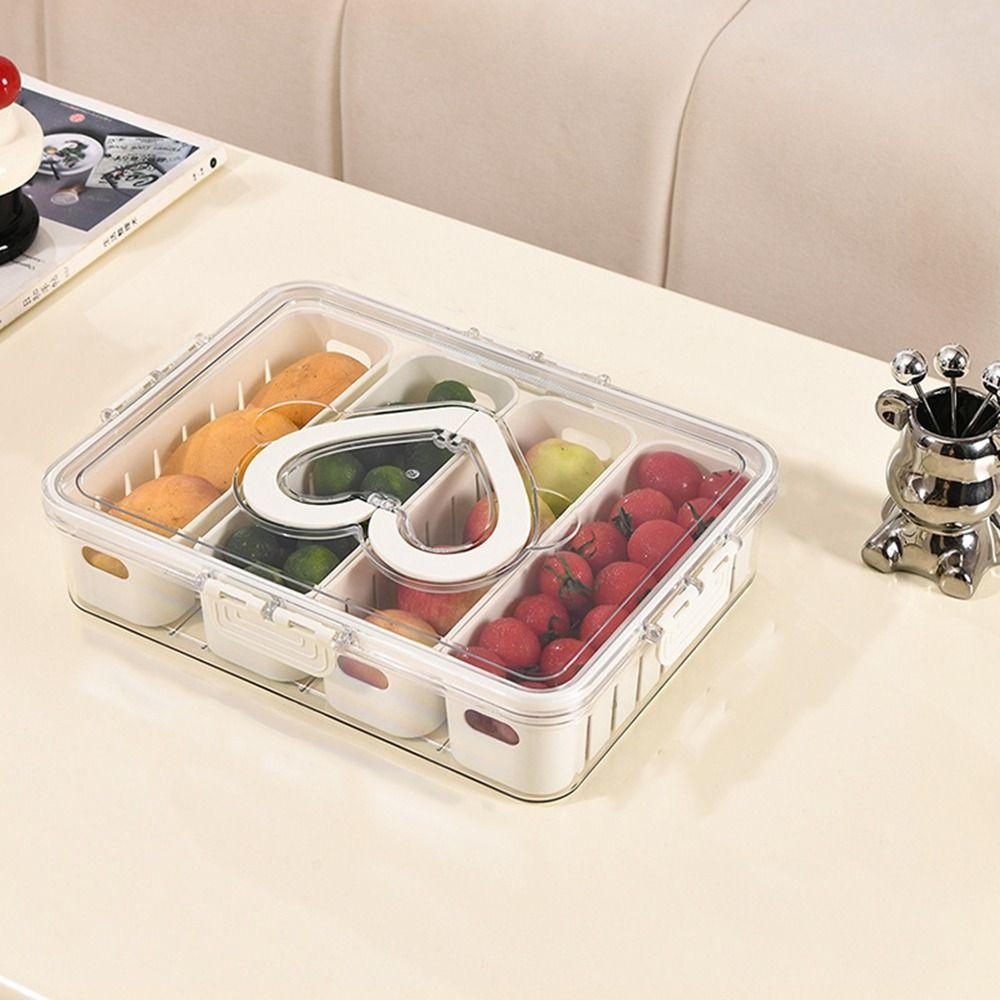 Large Capacity 4/8 Grids Food Divided Serving Tray Sealed Food Preservation Store Box for Home