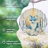2D Snow Forest Blue Fox Wind Chime Mandala Metal Hanging Ornament for Garden Patio Outdoor Decoration No Battery Needed