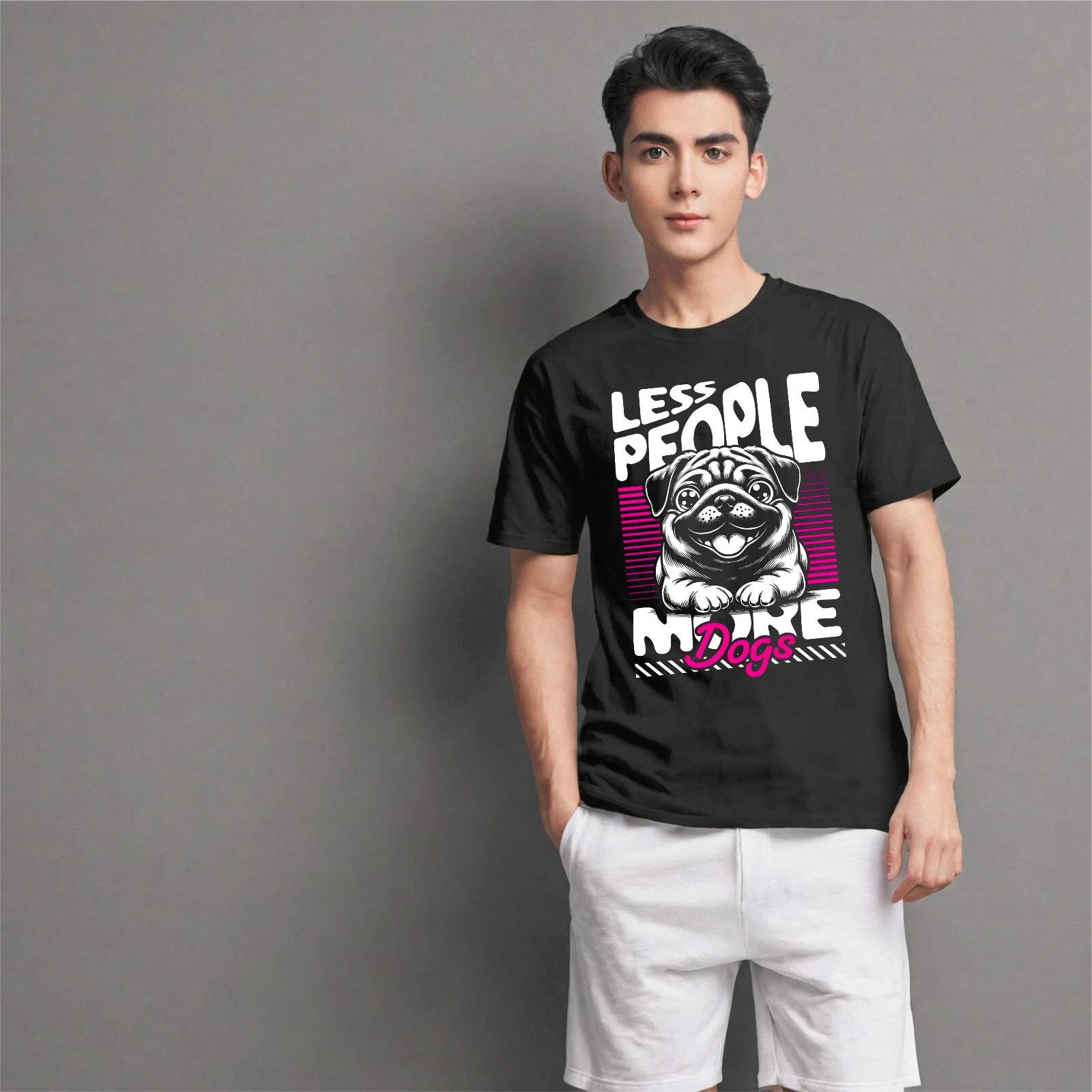 Less People More Dogs T-Shirt, Gift For Dog Lover Unisex Dog Owner Gift Tee 3XL