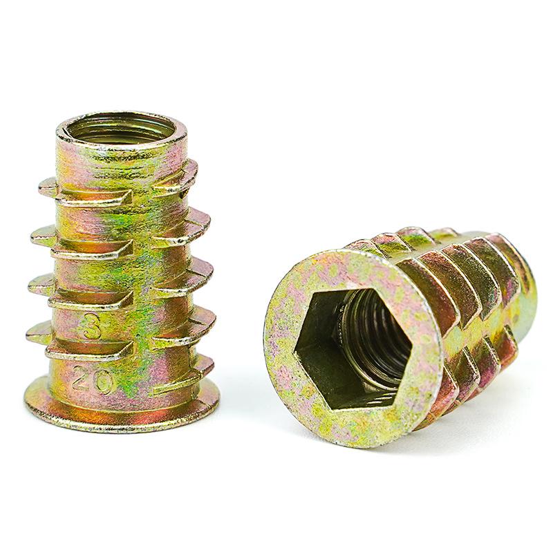 Iron-Plated Zinc Alloy Furniture Nut Set with Internal & External Tooth Nuts