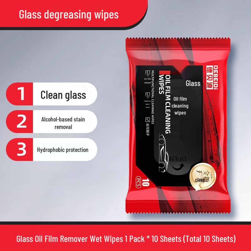 Portable No-Rinse Glass Oil Film Cleaning Wipes for Car Windows
