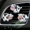 New Acrylic Cartoon Cow Car Perfume Clip Air Vent Decorative Cute Cow