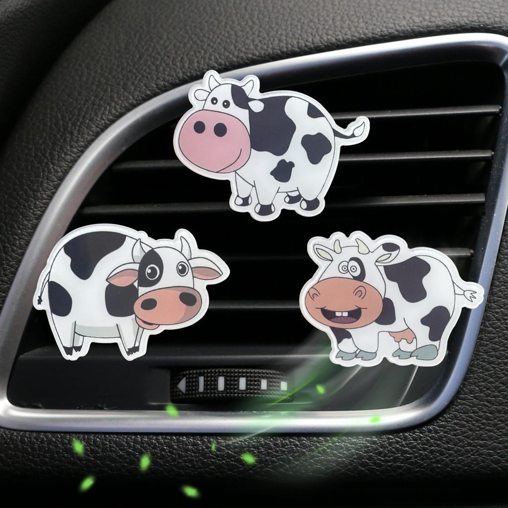 New Acrylic Cartoon Cow Car Perfume Clip Air Vent Decorative Cute Cow
