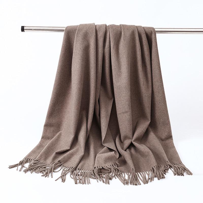 Luksusowy Szalik Damski z Imitacji Kaszmiru - Gruby, Jednolity Kolor, Idealny na Jesień i Zimę