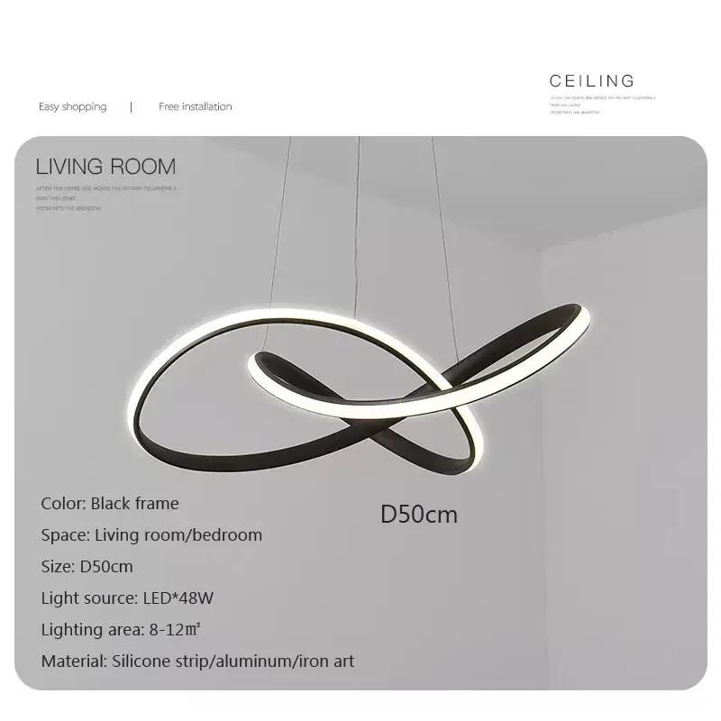 Modern Indoor Home Gold Decor Lighting Fixture Led Pendant Light Design LED Chandelier 50CM Living Room Restaurant Bedroom Hotel