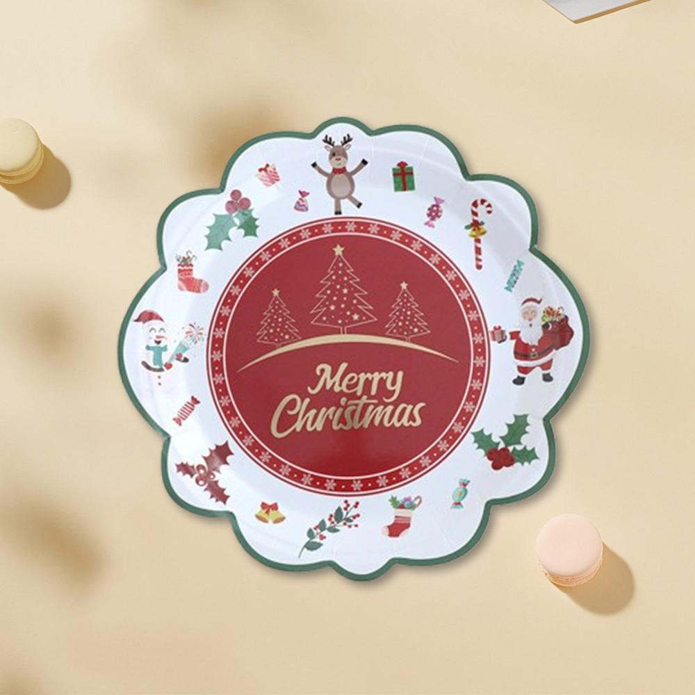 Christmas party party disposable plates, cupcakes, paper plates, dessert tables, decorative plates, tablecloths, tableware