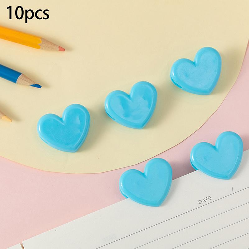 10Pcs Heart Shape Bulldog Grip Clips Food Bag Sealing Clamp Paper File Ticket Binder Photo Organizer Kitchen Office School
