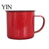 Nostalgic Table Decor Vintage Enamel Mug with Handle, Solid Color Heat Resistant Tea Cup Drinking Cup, Durable Portable Tableware for Home Kitchen Use