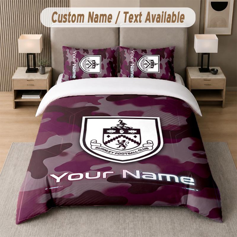 Burnley Football Design Bedding Set Custom Text 1 Duvet Cover & 2 Pillow Cases