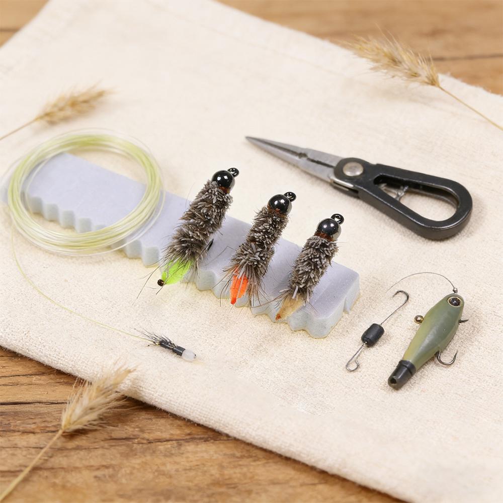 6 Stück #12 Widerhaken Hasenohr & Hirschhaar Dubbing Köcherfliegenlarve Nymphenfliegen mit 3,2mm Messingkopf Forelle Barsch Steelhead Angelköder