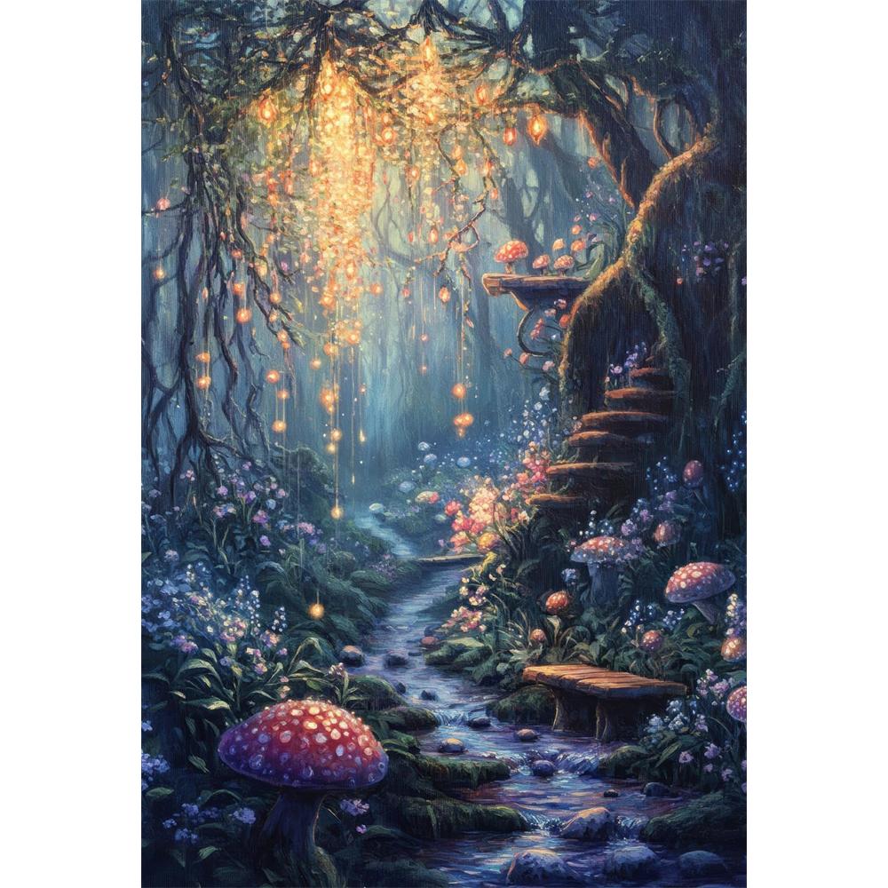 5D Diy Diamond Painting Cross Stitch Embroidery Vintage Woodland Animals Full Round Drill Home Decor Wall Art Gift