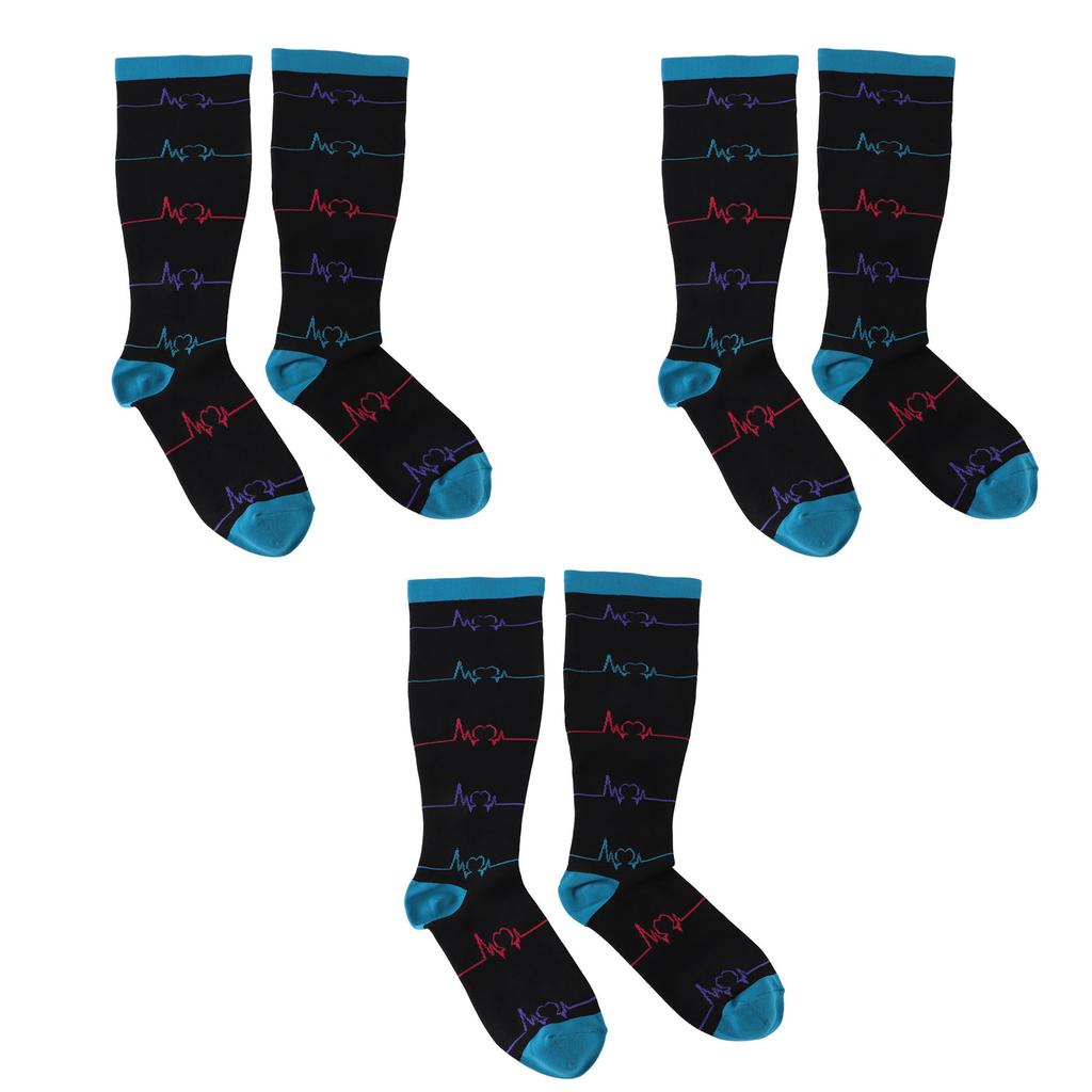 Kompressionsstrümpfe in Übergröße für Damen und Herren, breite Wade, extra kniehoch, Unterstützung für die Durchblutung, 3 Paar 