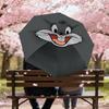 1PC Cartoon Rabbit Umbrella-8-Rib Reinforced, Automatic Open, Lightweight & Durable, Cute Fashion Accessory for Outdoor, D2676
