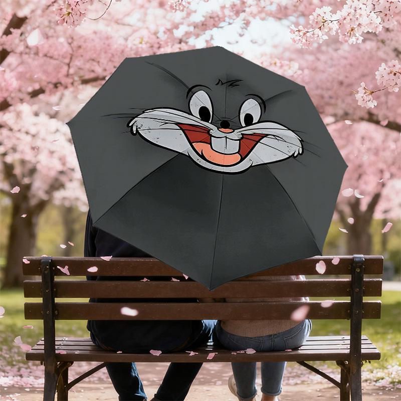 1PC Cartoon Rabbit Umbrella-8-Rib Reinforced, Automatic Open, Lightweight & Durable, Cute Fashion Accessory for Outdoor, D2676