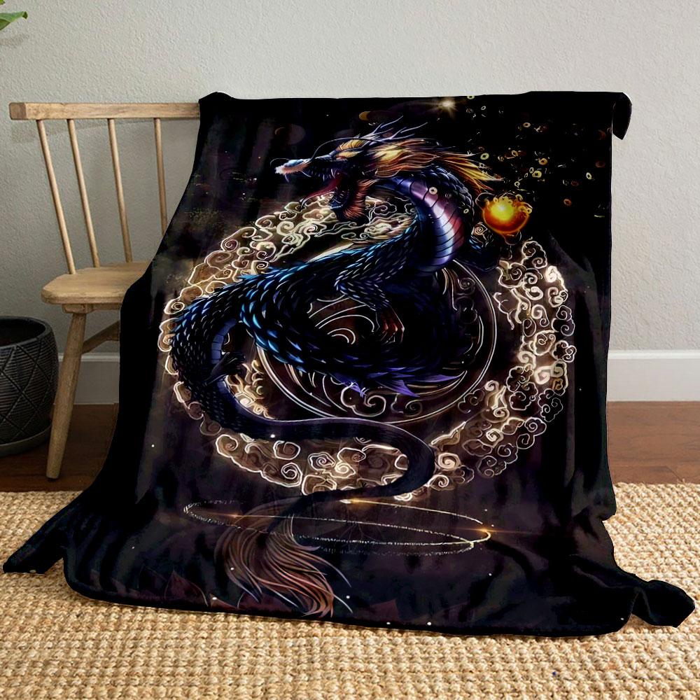 

Chinese Dragon Cloud Pattern Blanket bedroom Blanket for Livingroom Couch lunch break Soft throw for Friend s festival Gift 80cm x 120cm