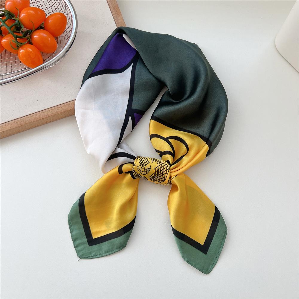 70*70cm New Luxury Square Scarf Silk Scarves Women Neck Hair Tie Band Hijab Kerchief Head Headband Smooth Bandana Female Foulard