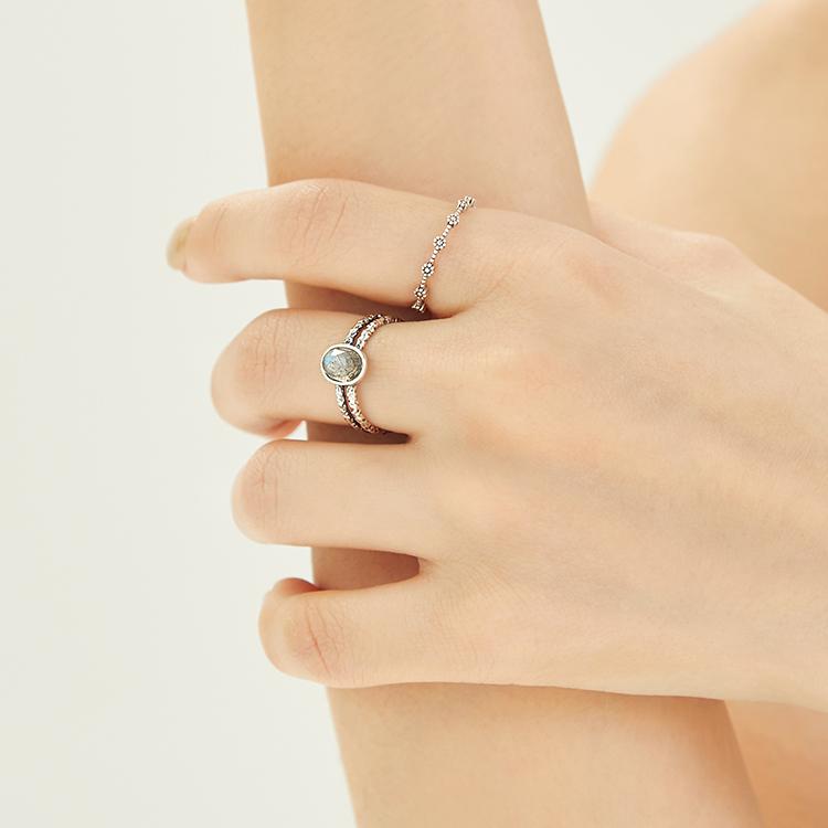 47Bag 925 Silver Bold Gemstone Ring Frida